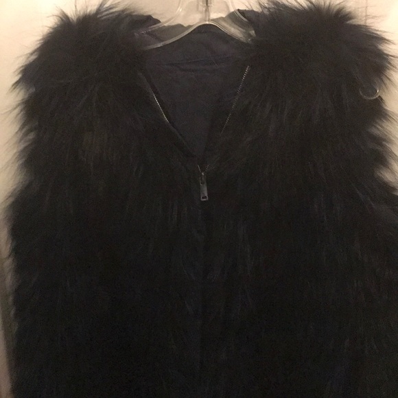 Dyed Blue Fox Fur Vest